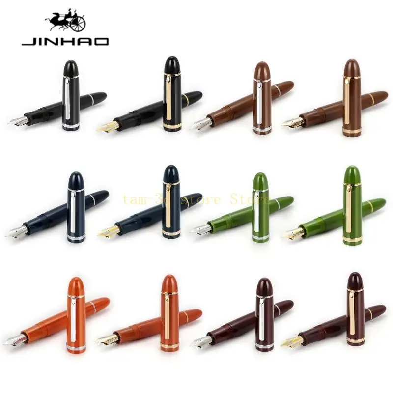 

Fountain Pen X159 Series Ink Pen 0.5mm Fine Steel Nib Classic Silver Clip Rotary Ink Suction for Students Office Gift