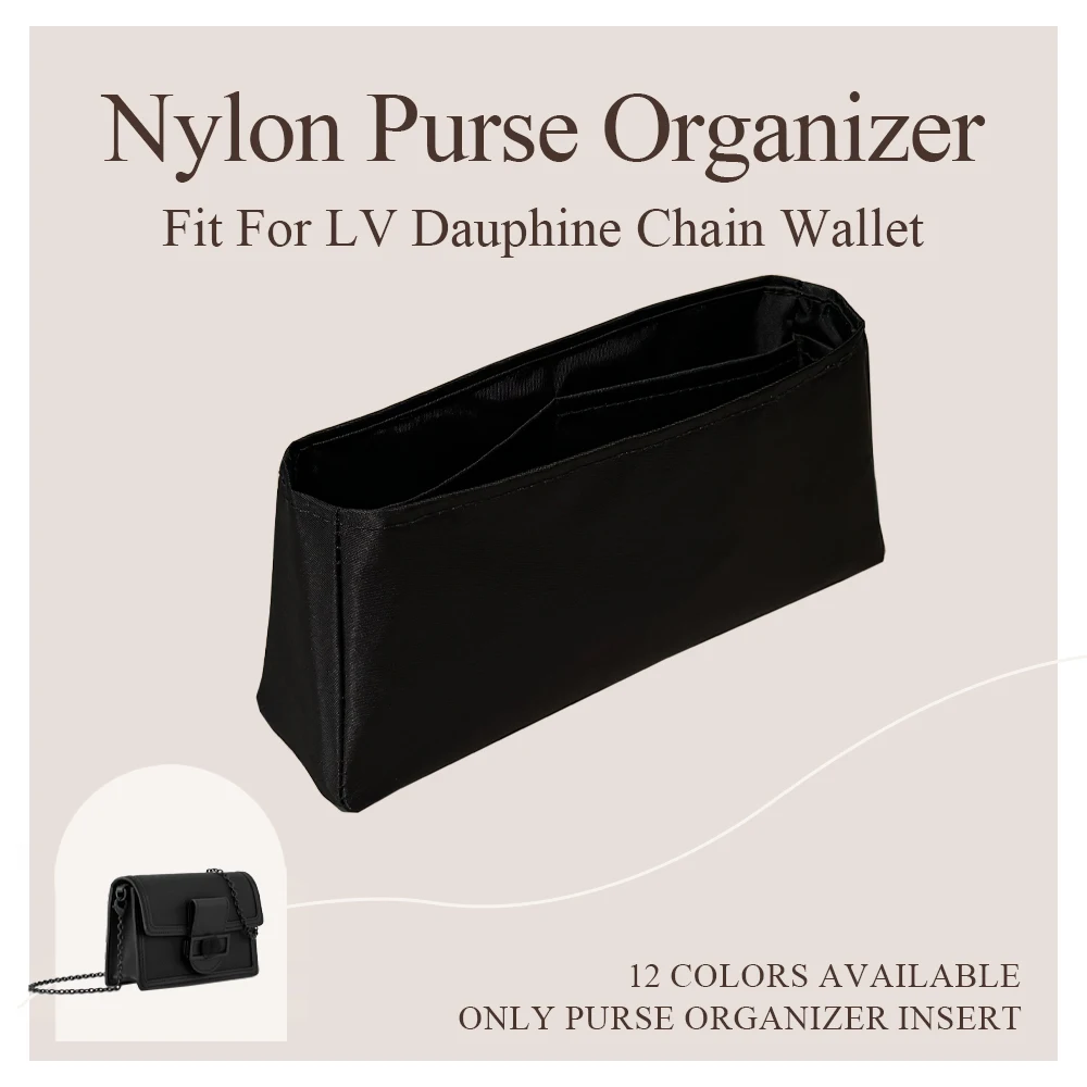 

Nylon Purse Organizer Insert Fit for LV Douphine Chain Wallet Mini Bag Slim Inner Liner Cosmetics Storage Bag Insert Inside Bag