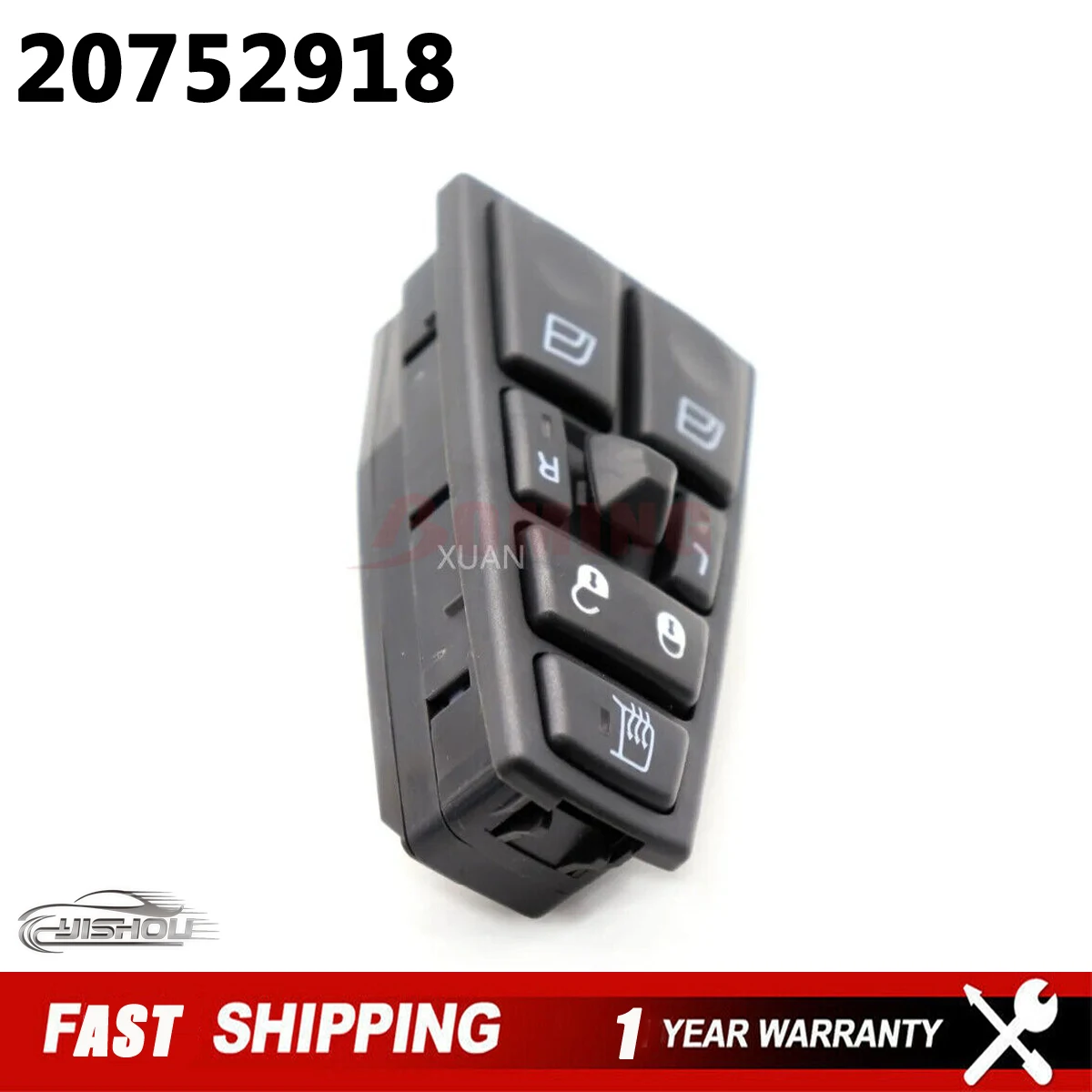 Car Front Left Driver Side Power Window Master Control Switch 20752918 for Volvo Truck FM9 FM12 FH12 FH13 FH FM VN VNL VNM