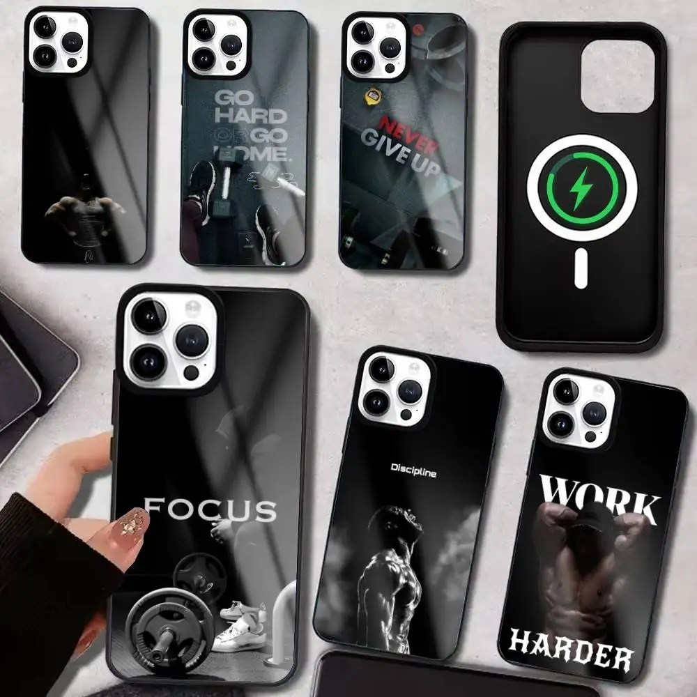 

Gym Fitness Bodybuilding Phone Case For iPhone17,16,15,14,13,12,11 Plus,Pro Max, New Magnetic Wireless Charging