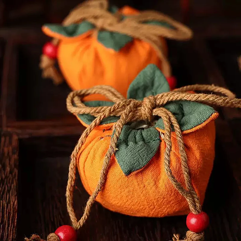 Incense Bag With Persimmon Pendant, Can Be Hung On Rearview Mirror Or Car,Blessing Purse,Empty Bag Material Kit For Good Fortune view 4