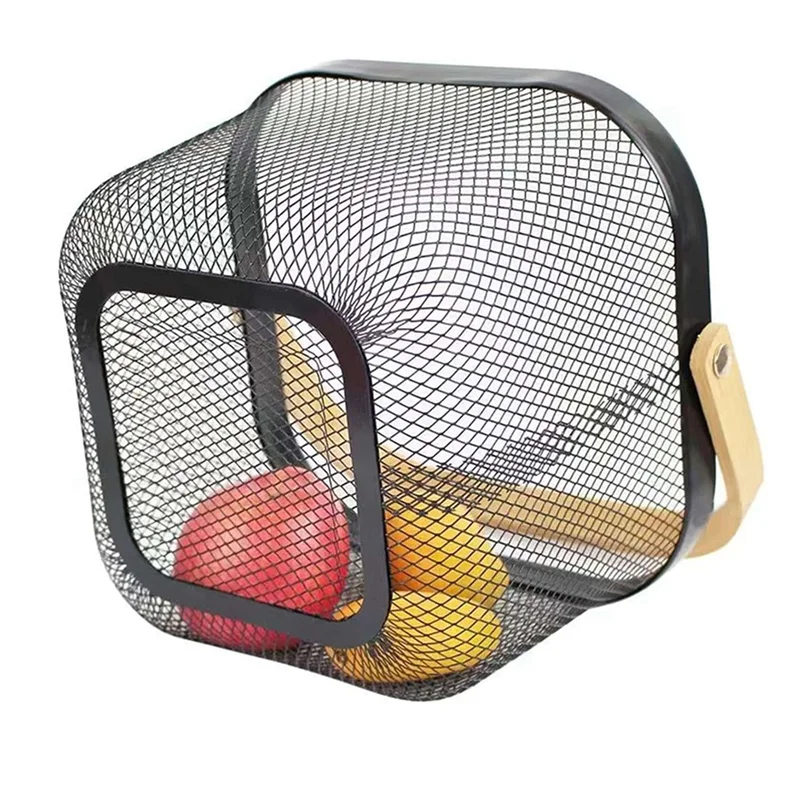 

ABHB-2X Metal Mesh Basket, Multi-Functional Hanging Kitchen Baskets Fruit Basket With Handle Black