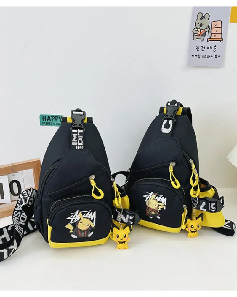 Pikachu Pokemon Go Shoulder Bag Chest Bag Sports Teen Crossbody Handbag Men Women Chest Bag Waist Bag Birthday Christmas Gift