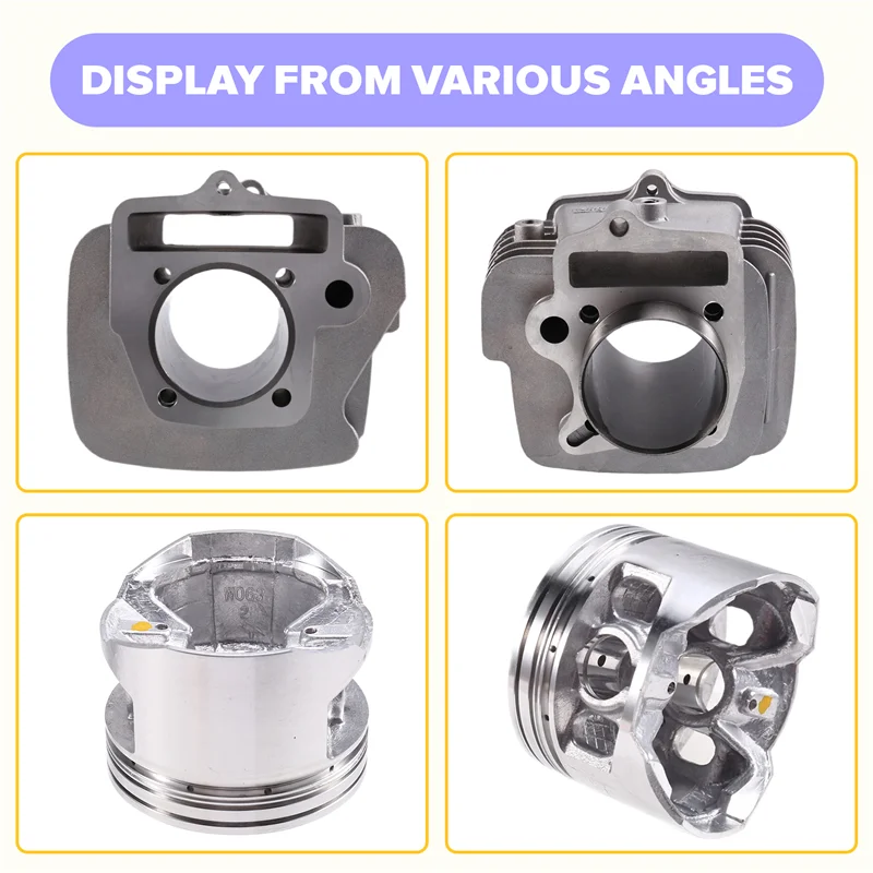 

56MM Motorcycle Engine Piston Cylinder Kit For YINXIANG YX140 140CC–Piston Ring Gasket Set Included