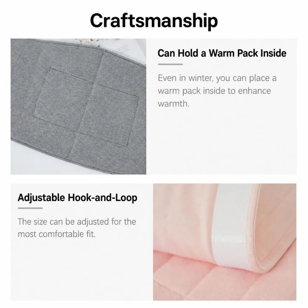 Adjustable Waist Warmer Belt Cotton Filling Thick Thermal Back Support Protector Hook-and-Loop Breathable Waist Heating Wrap