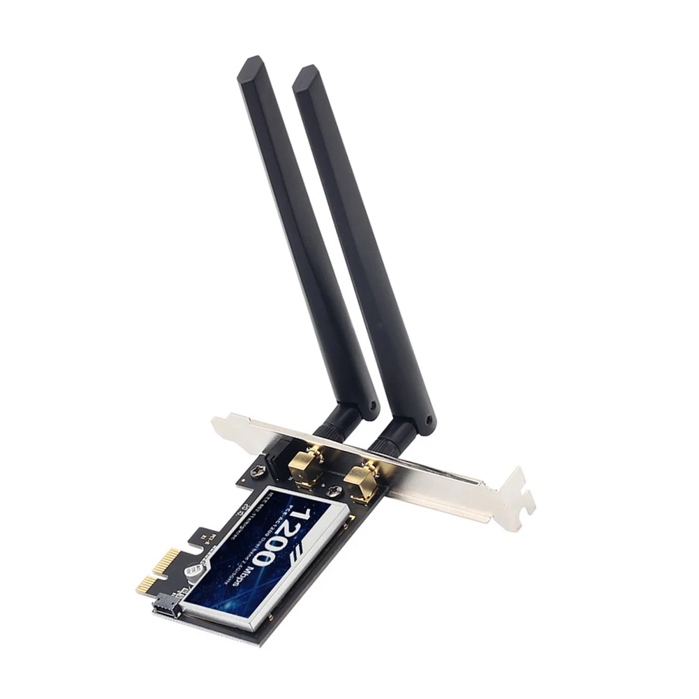 

Двухдиапазонная Wi-Fi-карта 1200 Мбит/с, Bluetooth-совместимый адаптер Wi-Fi 4.0 PCI-E, настольный адаптер для Microsoft Windows 7/8/10/11 Linux