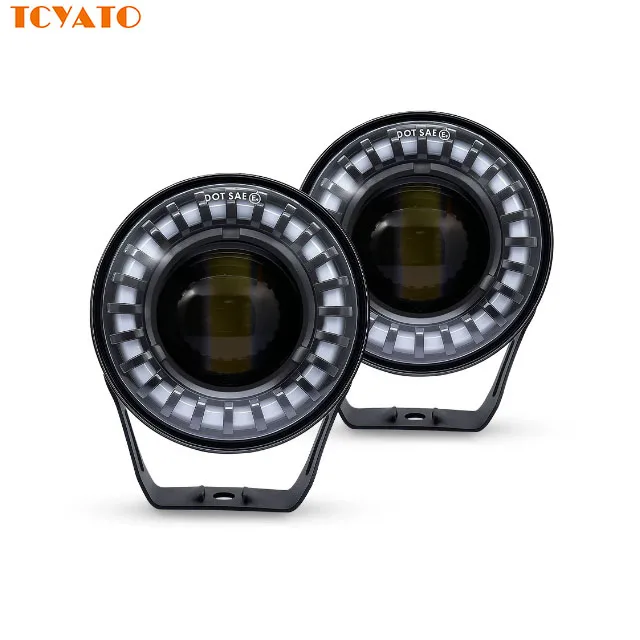

TCYATO Two-color Motorcycle Spotlights, High-brightness Lenses, Strong White and Yellow External Auxiliary Spotlights