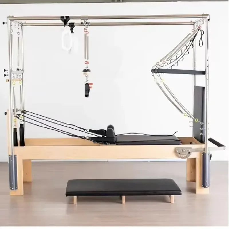 Multi-functional 3-in-1 Bed Durable Oak Wood Reformer Pilates Equipment for Home Studios and Gyms