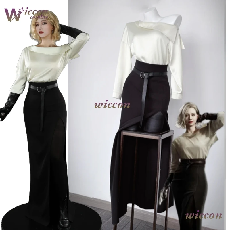 

cosr* Resident Requiem Evil Black Film Style Dress Grace Cosplay Set Halloween Role-play Stage Performance Costume Sexy Party