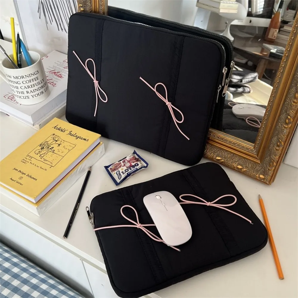 11/14/15.6 Inch Bow Laptop Bag Soft Shockproof Tablet Sleeve Case Lightweight Computer Bag for Macbook/Xiaomi/Lenovo/Dell