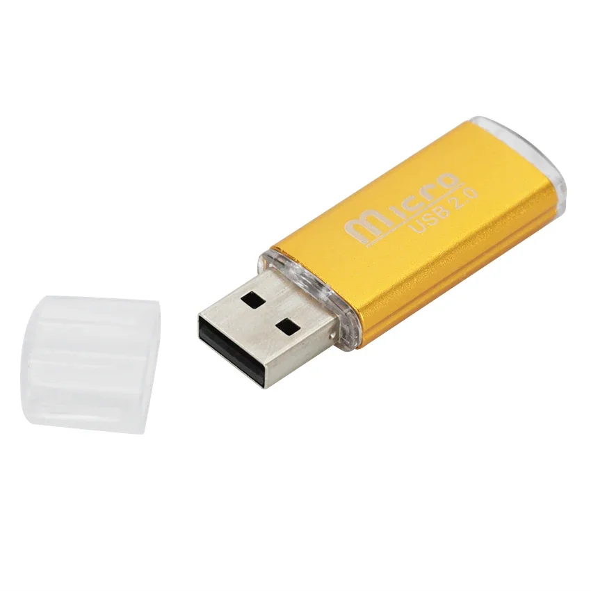 100Pcs เครื่องอ่านการ์ดหน่วยความจำ Mini USB 2.0 Micro SD TF แฟลชพลาสติกแบบพกพาอะแดปเตอร์สำหรับแล็ปท็อปโทรศัพท์มือถืออุปกรณ์เสริม