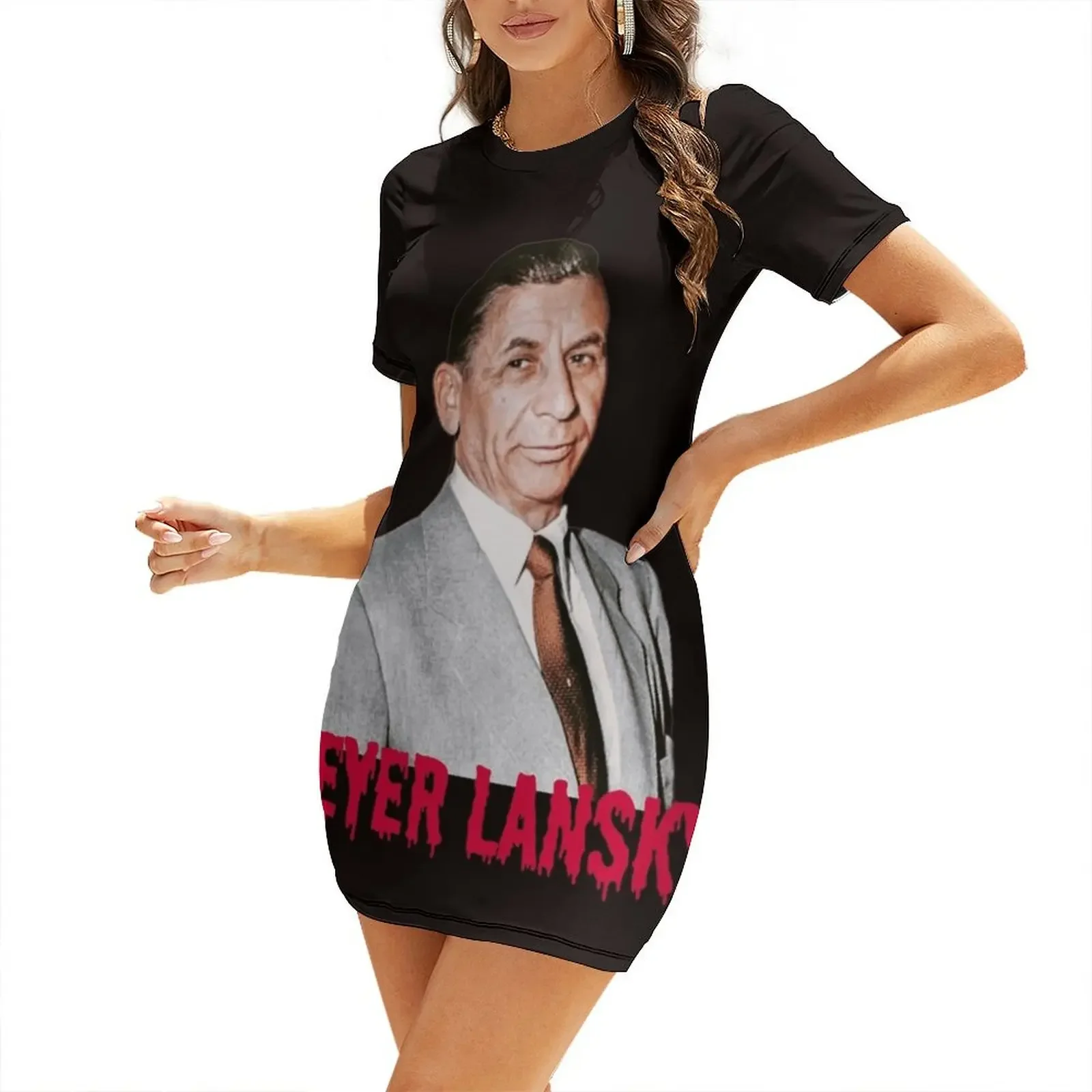 Vestido de manga curta Meyer Lansky, desenhado pela pandemic2020, vestido feminino para noite, vestido feminino.