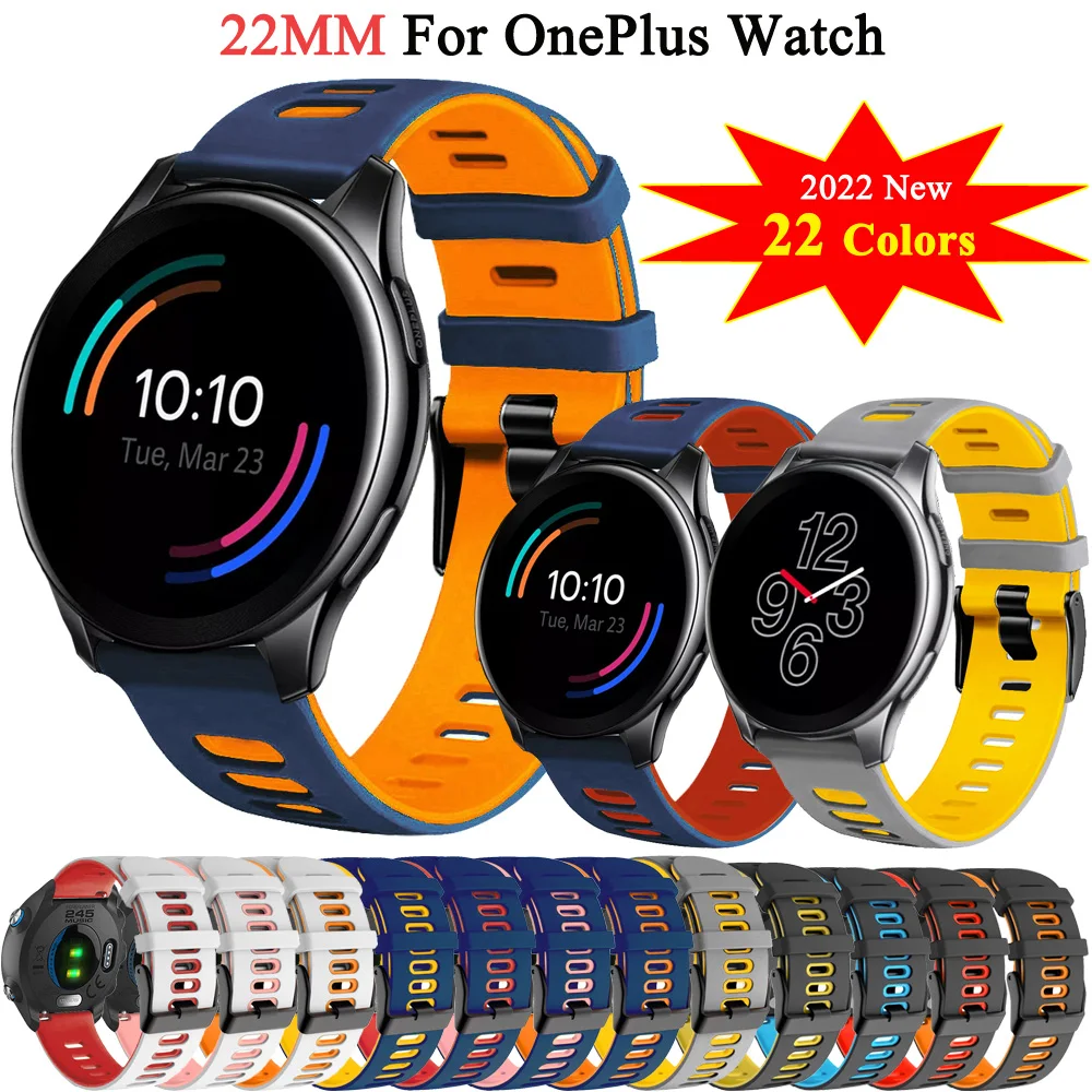 

22mm Band For Oneplus Watch Silicone Watchband Smartwatch Strap For Oneplus Watch Wristband Soft Bracelet Replacement Correa