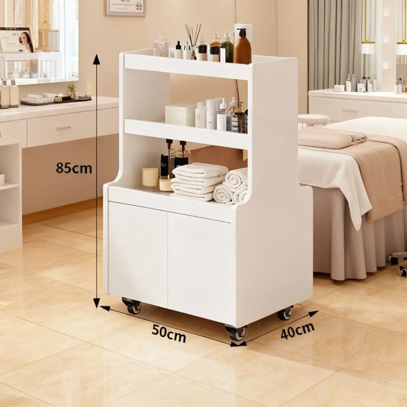 

Rolling Cart with Wheels Storage Trolley Beauty Salon Serving Cart Salon Equipment Furniture Cosmetic Reception Chariot Handcart