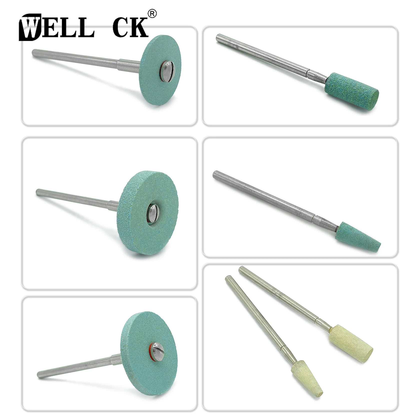 WellCK Dental Lab Polisher Ceramic Diamond Grinding Head Stone Grinder Zirconia Ceramics Crowns Polisher 2.35mm Quick Polishing