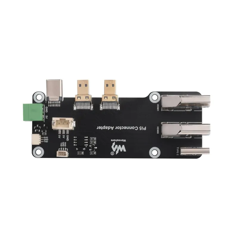 Micro HDMI-compatible to HDMI-c Multifunctional Adapter for Raspberry Pi 5 / 4B  Two Power Supply Methods Dual 4K Output