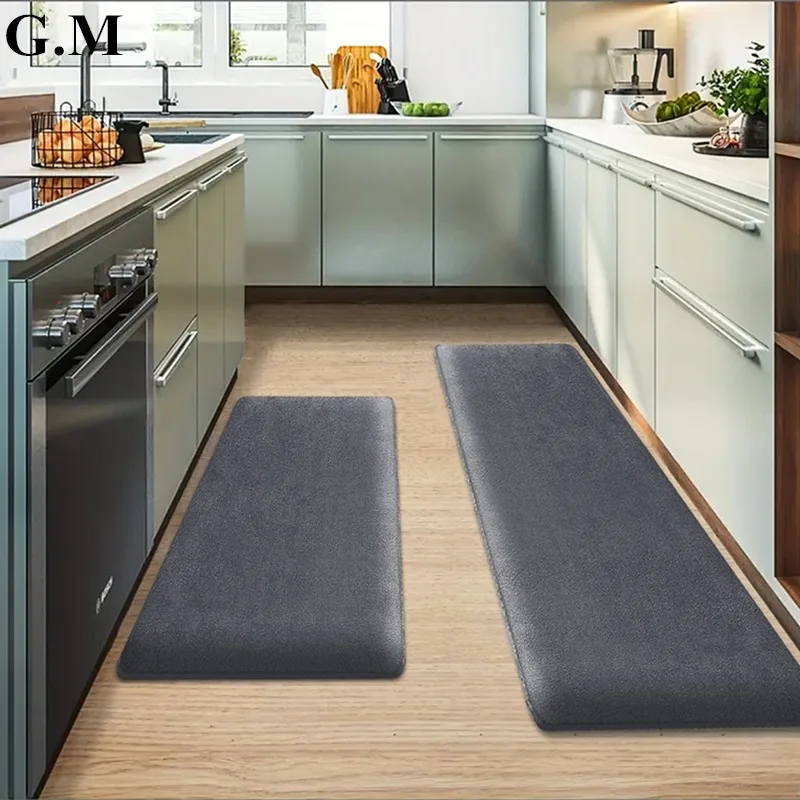 Anti Slip Kitchen Carpet Thickened Memory Foam Kitchen Floor Mat Coral Fleece Super Absorbent Rug Entrance Door Mat Home Decor