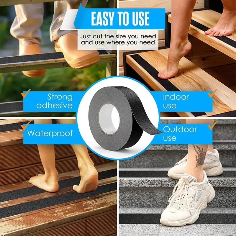 1 Roll Non Slip Safety Grip Tape Anti-Slip Indoor Outdoor Stickers Strong Adhesive Safety Traction Tape Stairs Floor