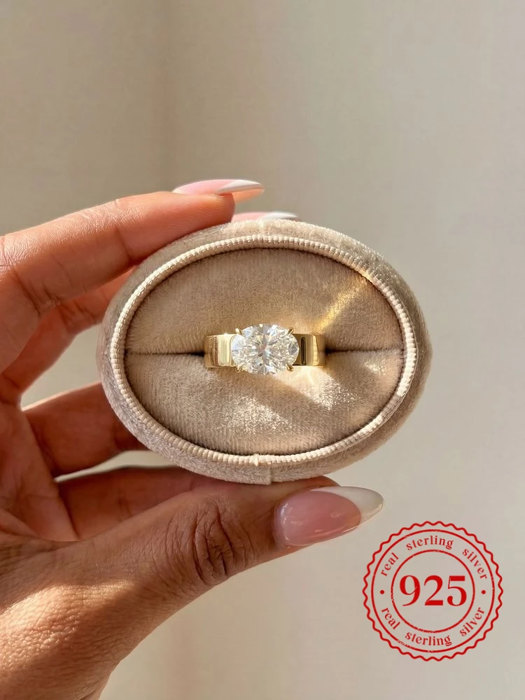 

Кольцо из стерлингового серебра 925 пробы с круглым цирконом в винтажном стиле для женщин, на годовщину, для вечеринки, роскошное модное украшение высокого качества, изысканные ювелирные изделия