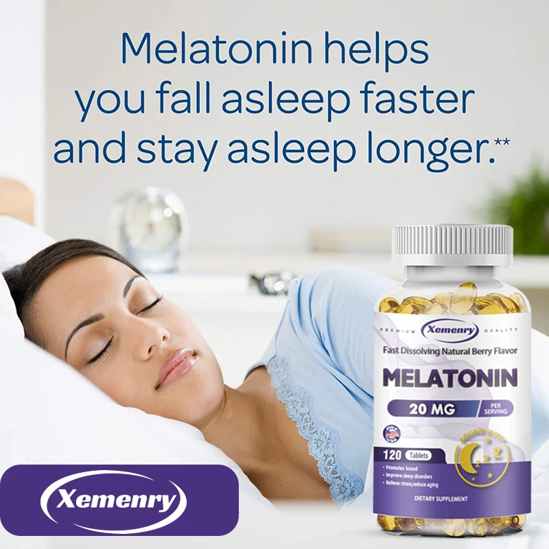 Help You Fall Asleep Faster, Stay Deeper Sleep Longer, and Improve Sleep Quality with Xemenry Melatonin Softgels