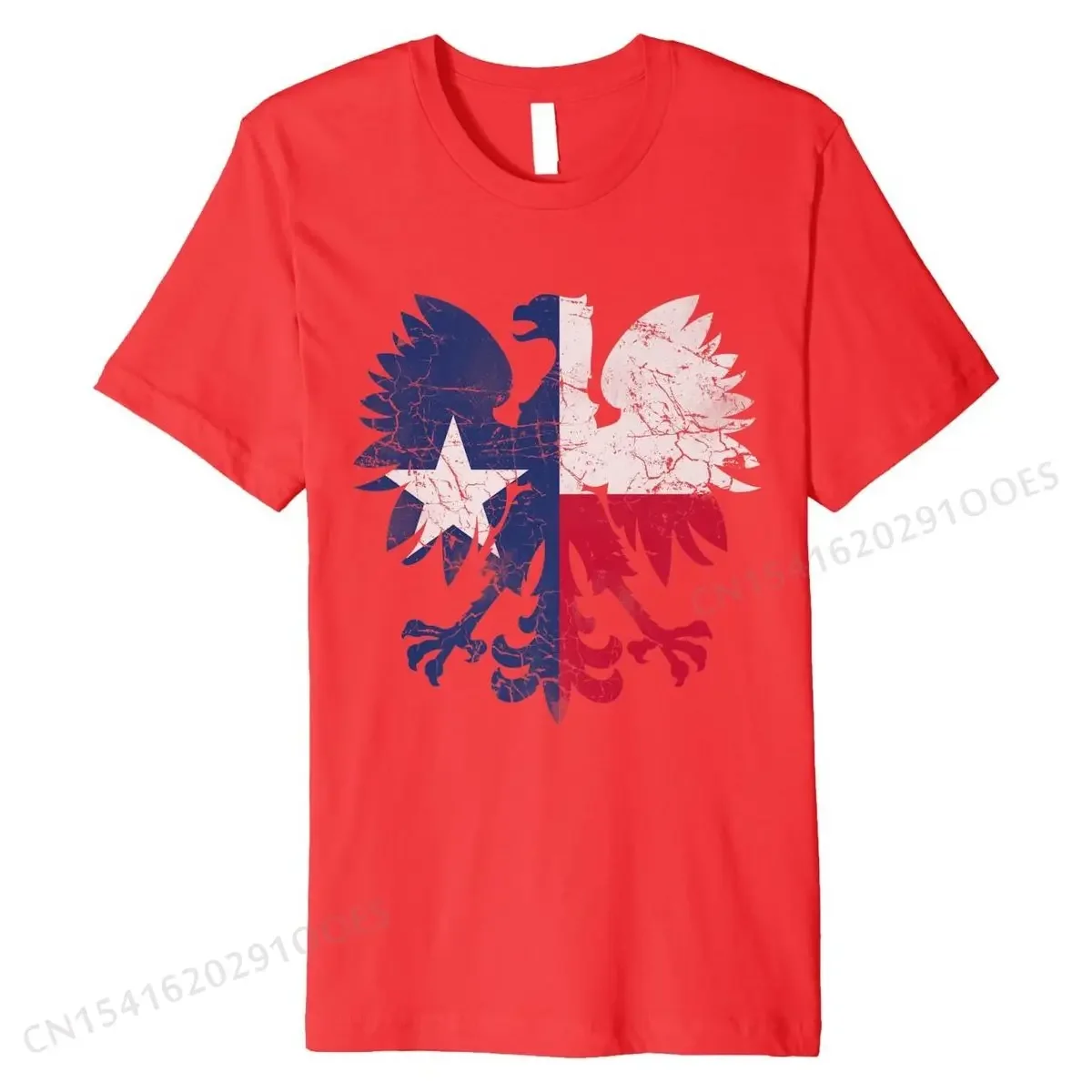 Texas Flag Polish Eagle Poland Shirt Crazy Tees for Men New Design Cotton T Shirt Normal