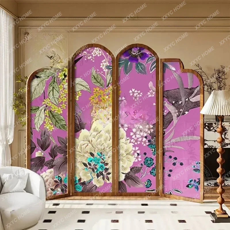 XX solid wood folding screen partition guest dining room bedroom decorative sofa background wall folding screen