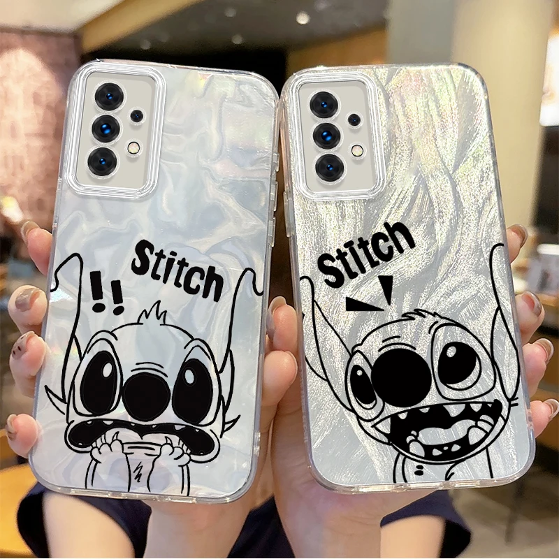 Cute Cartoon Disney Stitch Phone Case For Samsung Galaxy S25 S24 S23 S22 S21 Plus Ultra A73 A72 A71 A55 A54 A53 Protective Cover