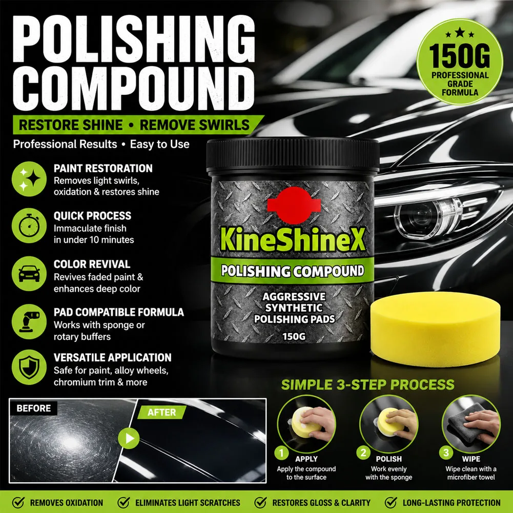 Polishing Compound Kit Remove Scratches Oxidation Stains Polishing Pad Auto Paint Scratch Repair Multi-surface Detailing Care