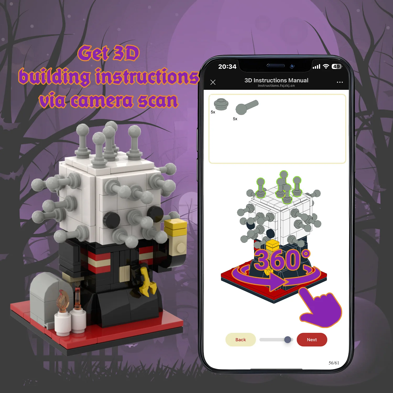 Halloween Horror Movie Doll MOC Building Blocks Compatible With LEGO Zombie Ghost Doll/Vampire/Banette/Needle Ghost Bricks Toys