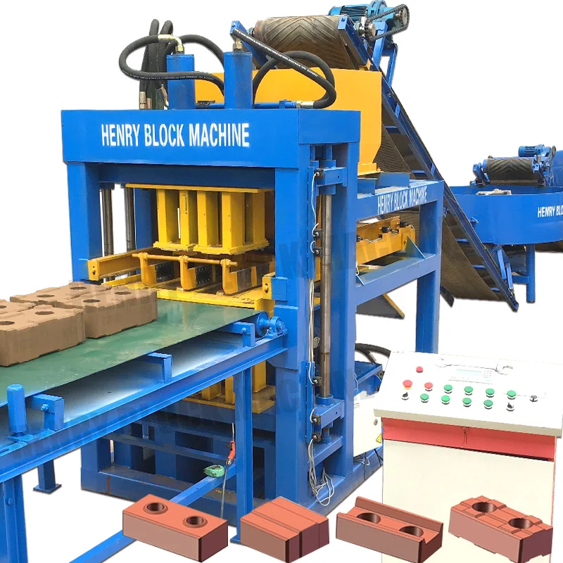 Hr4-10 High Production Automatic Clay Interlocking Brick Machine Compressed Earth Block Machine / Clay Brick Making Machine