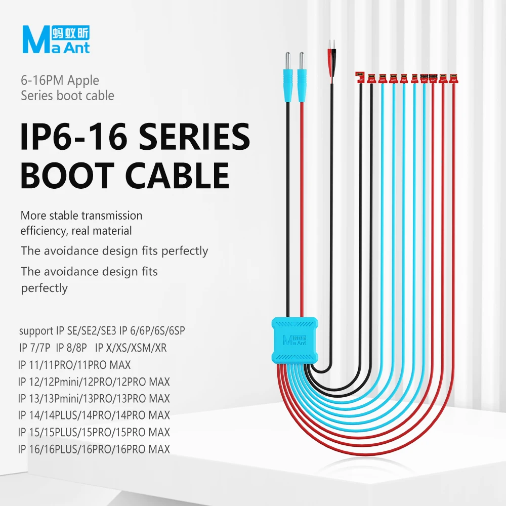 MaAnt M076 Power Boot Cable For iPhone 6-16Pro Max Series Current Test Motherboard Activation Repair Power Supply Boot Cable