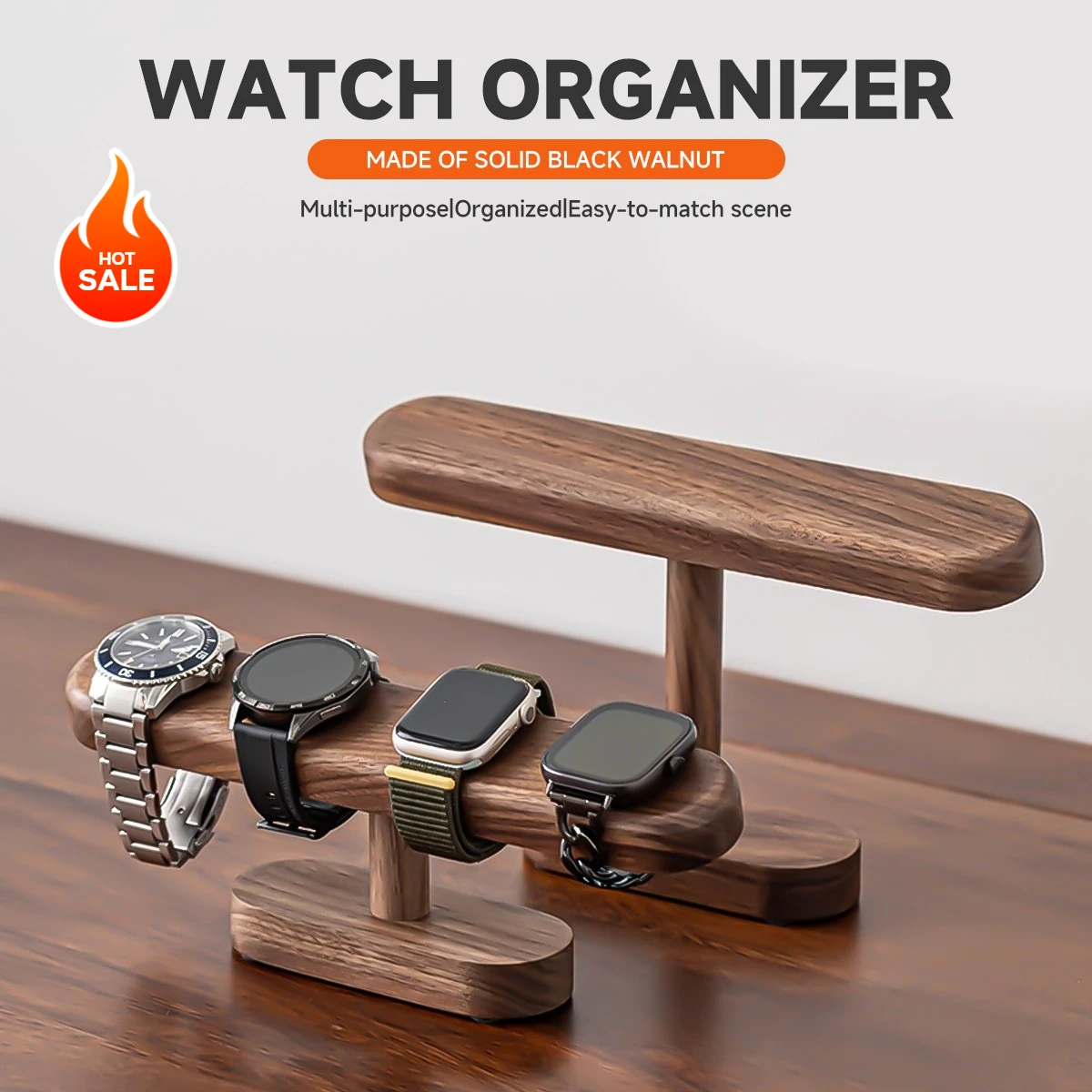 

Walnut Watch Bracket Display Holder Jewelry Bracket Chain Anklets Hanger Stand Racks Organizer For Counter Shows