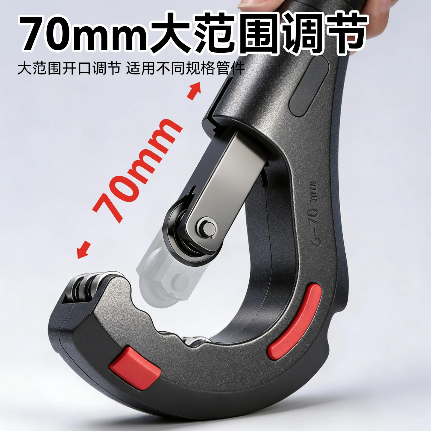 Small Manual Stainless Steel Pipe Cutter, Adjustable Large-Diameter Bearing Ratchet Pipe Cutter