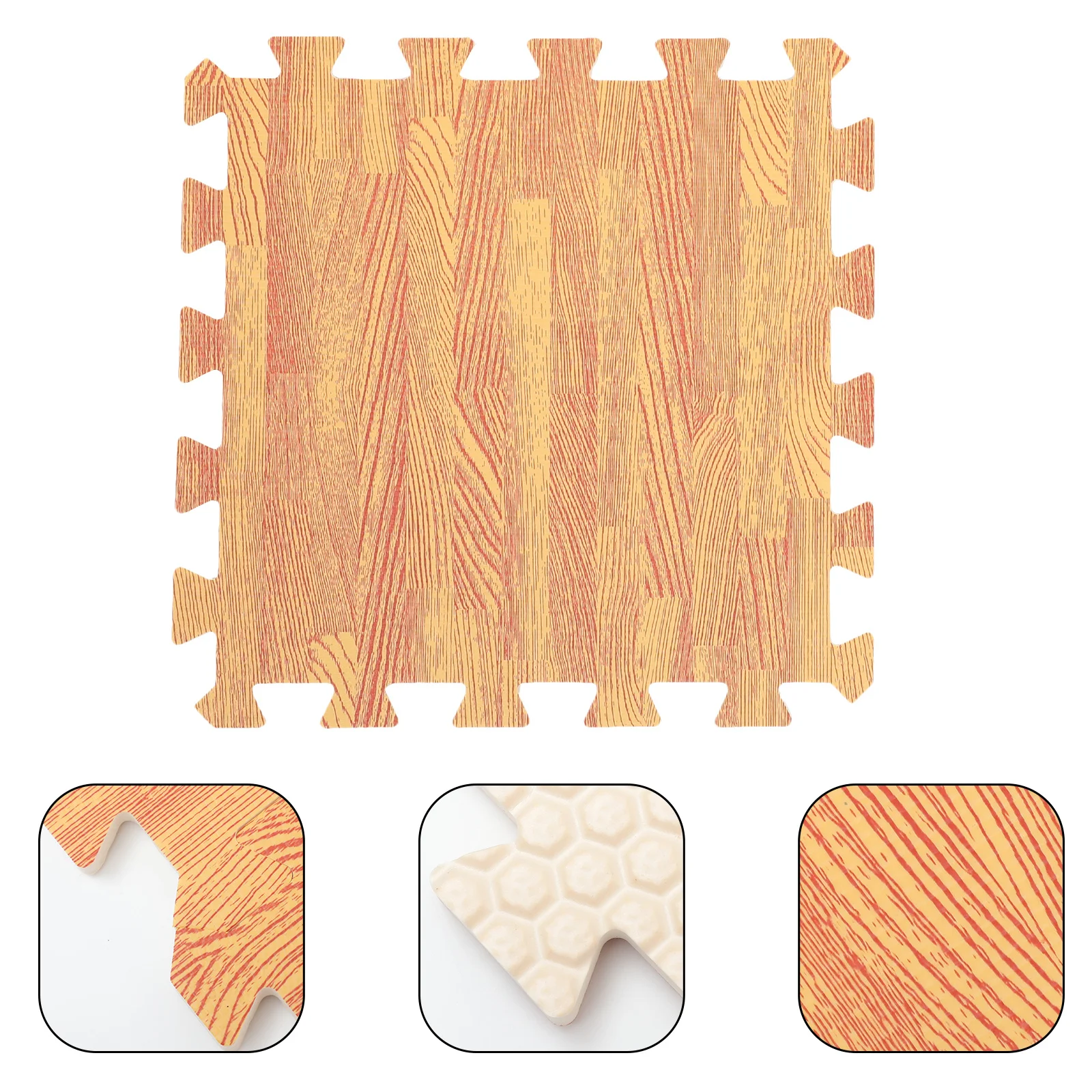 

12Pcs Crawling Floor Mats Wood Grain Interlocking Foam Mat Playing Mat Soft Puzzle Flooring Tiles Floor Mats