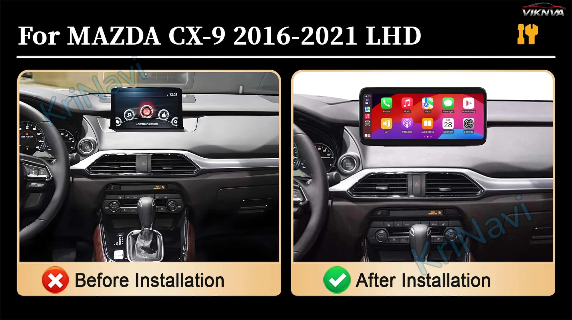 10.25 inch Car Radio For MAZDA CX-9 CX 9 CX9 2016-2021 Android 14 Multimedia Video Player GPS wireless android Carplay Head Unit
