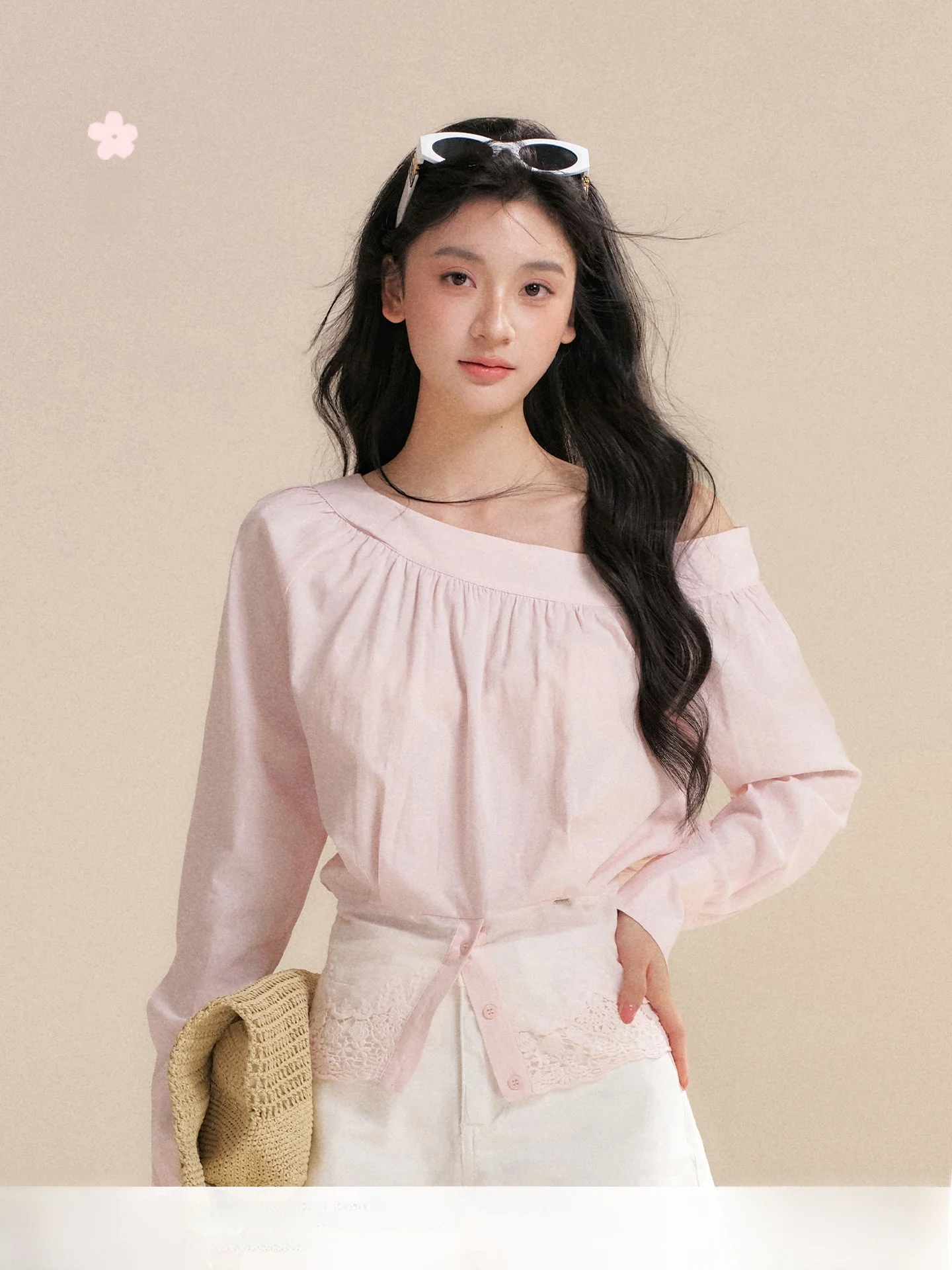 

Женская повседневная рубашка Kroche с длинным рукавом, вышивкой и кружевным подолом, свободного кроя, удобная, дышащая, модная, для ежедневной носки