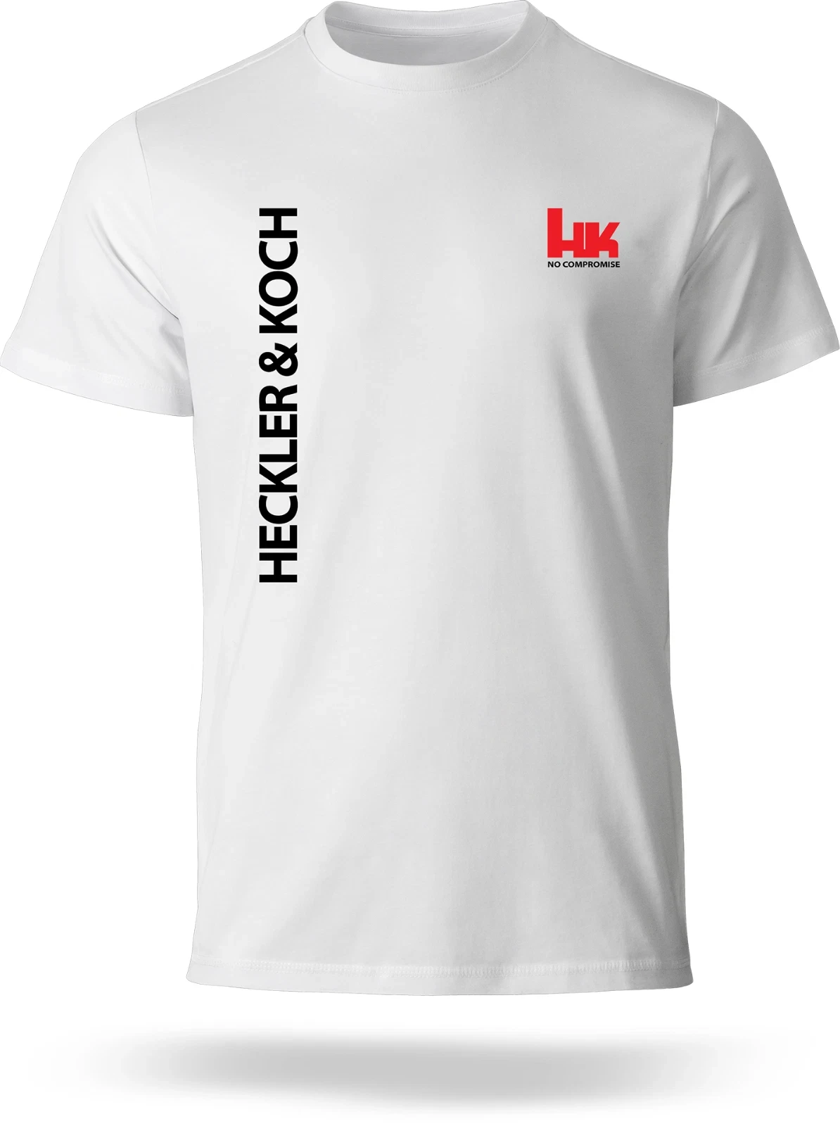 White HK No Compromise Logo Military Tactical Training Graphic Tee Cotton Men Women T-Shirt Outdoor Top