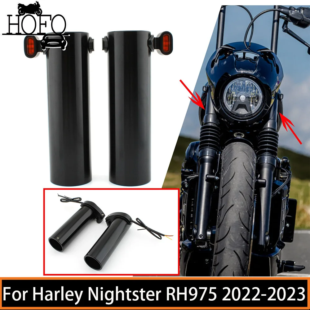 4 Pcs/Set Motorcycle Front Upper Fork Guards Covers Shell Turn Signal For Harley Nightster RH975 2022-2023