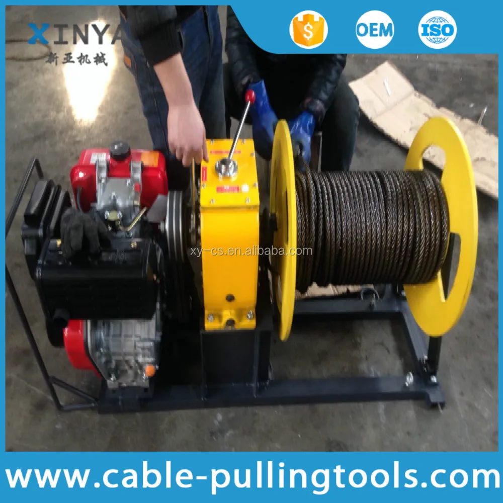 Stringing equipment diesel engine wire rope hoist cable pulling winch