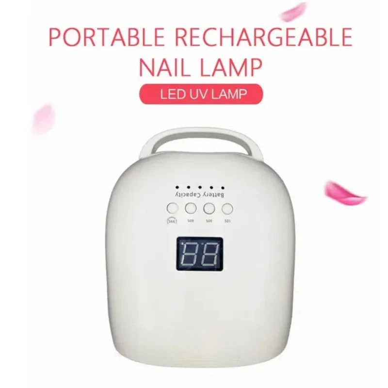 86w Rechargeable Cordless Sun UV LED Lamp Nail Dryer For Curing All Gels 52 LEDs Dryer Lamp Polish Light with LCD Timer Sensor