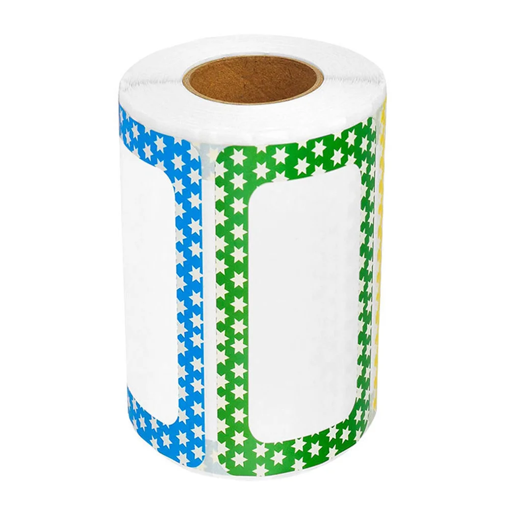 1 لفة اسم العلامة ملصق فارغة DIY بها بنفسك ملاحظات لاصقة ملصق الحدود الملونة المنزل مدرسة مكتب تسميات اسم شارة ملصقات #6