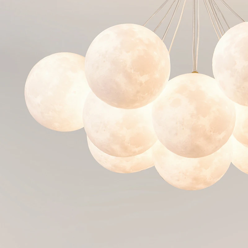 White Acrylic Ball Chandelier Living Room Dining Room Pendant Lamp 7/13/19 Heads G9 Bulb White Metal 110-220V