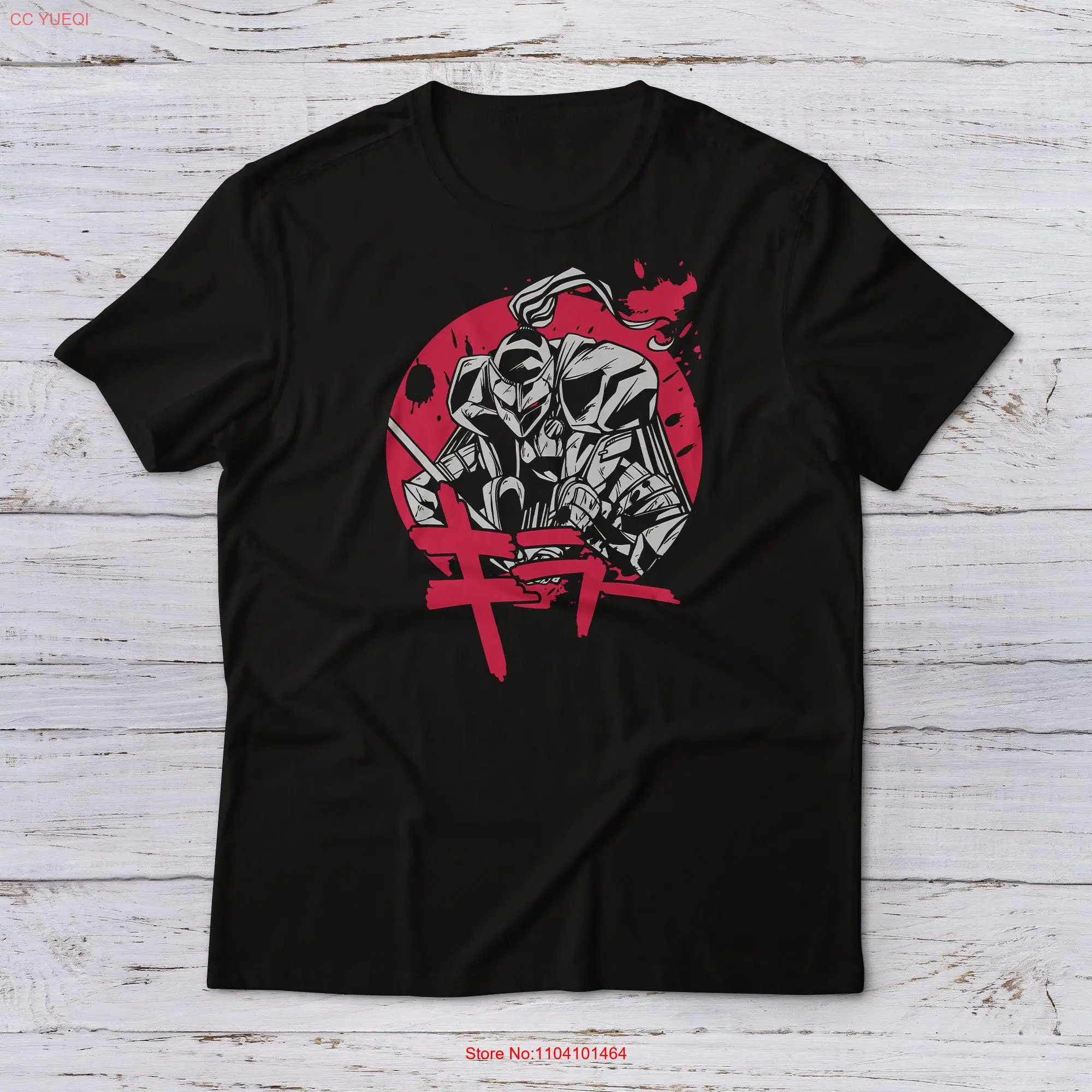 Lootgear-Camiseta de Manga larga o corta, camisa de Goblin Slayer, Caballero de Anime, espada Katana, Japón, hoja roja, fantasía, Medieval