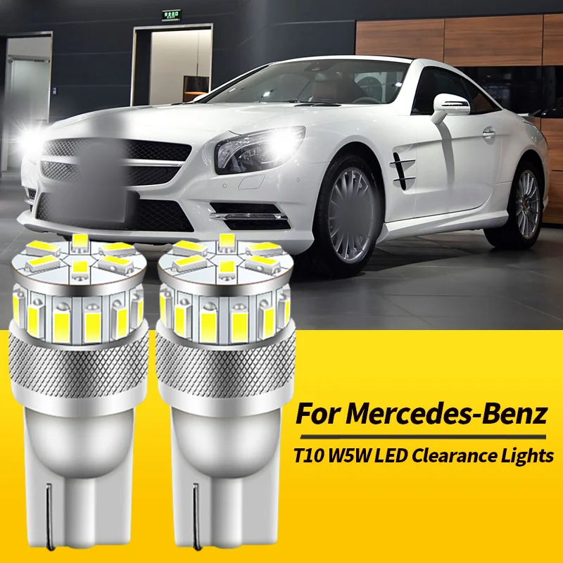 2PCS T10 W5W LED Clearance Lights Parking Bulbs Canbus For Mercedes-Benz SL-Class R129 92-01 R129 92-01 R230 01-12 CL203 08-11