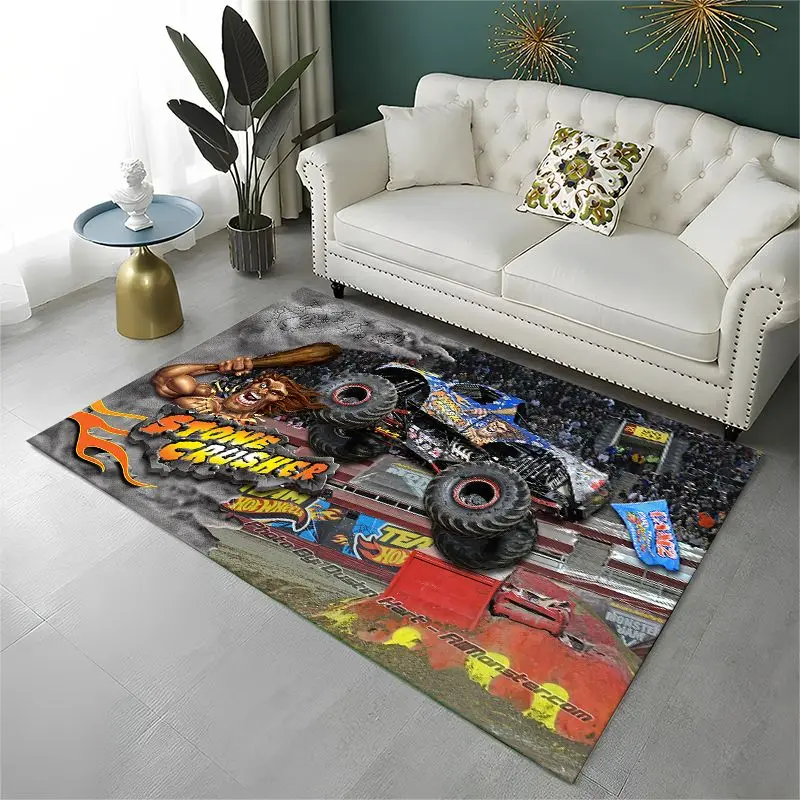 Cartoon Monster Truck Monster Jam Non-Slip Area Rug for Living Room,Bedroom,Playroom,Carpet Floor Mat Home Decor Rug  Room view 6
