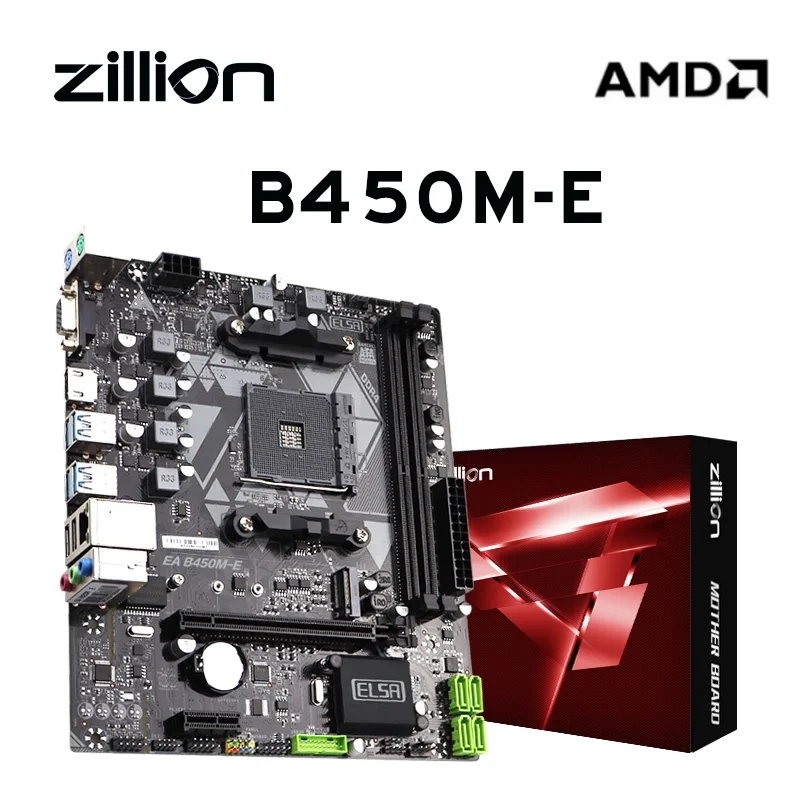 Zillion B450 motherboard AMD support Dual channel DDR4 desktop RAM AM4 CPU slot NVME NGFF M.2 USB 3.0 VGA AM4 for Ryzen5 5600