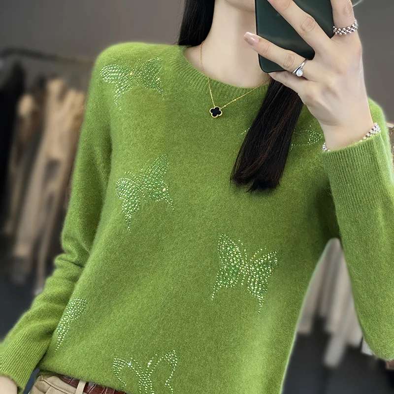 2024 New Cashmere Sweater Women O-Neck Fashion Pullover Winter And Autumn Basic Cashmere Sweater Women