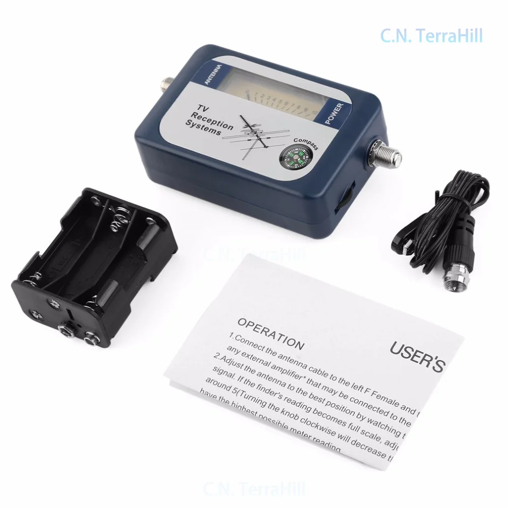 DVB-T Finder Terrestrial Digital TV Signal Meter with Cable Satellite Antenna Finder for RV Camping Outdoor