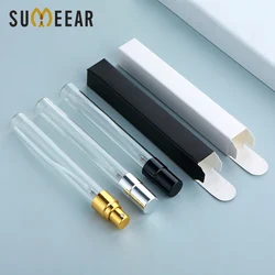 50pcs/Lot  Empty Perfume Bottle With Box Clear Spray Bottles Atomizer Parfum With Package Square Paper Box Print LOGO Pay Extra