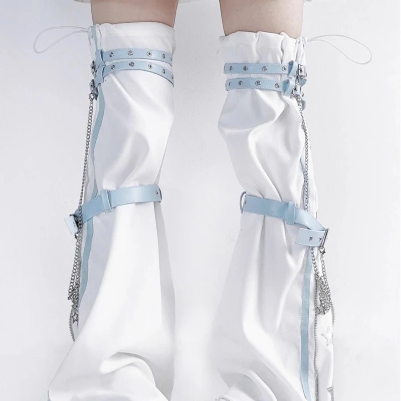 Autumn New Subculture Anime Cute Light Blue Women's Hosiery Japanese Sweet Cool Cute Versatile Age Reduction Leg Warmers Ladies